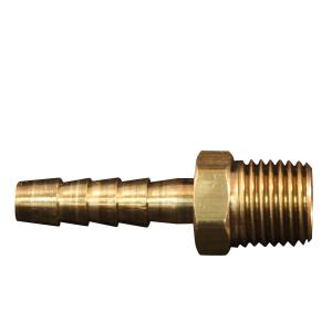 Product Image for 05520300 Hose Insert Brass Barbed 1/4  Male Hose End x 1/4 