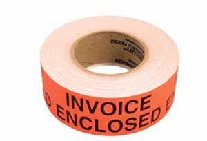 Product Image for 08000025 Invoice Enclosed Label 2  x 5  Black/Fluorescent Red