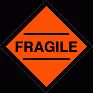 Product Image for 08000027 Fragile 3 X3  Fluorescent Red