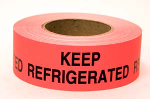 Product Image for 08000056 Keep Refrigerated Label 2 X5  Black/Fluorescent Red