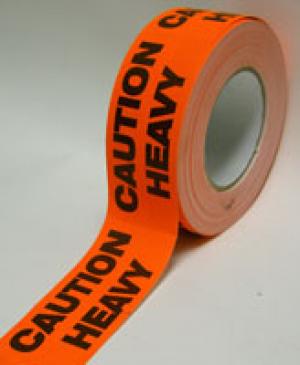 Product Image for 08000081 Caution Heavy Label 2 X5  Black/Fluorescent Red