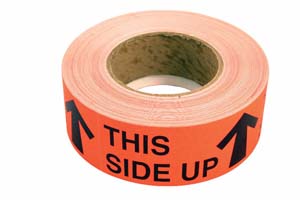 Product Image for 08000130 This Side Up Label W/ Arrow 2  x 5  Black/Fluorescent Red