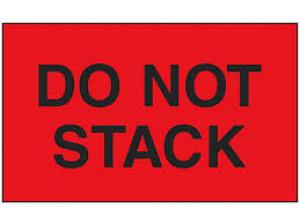 Product Image for 08000190 Do Not Stack Label 2  x 5  Black/Fluorescent Red
