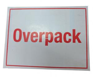 Product Image for 08002455 Label  Overpack  4  x 3  B/C Perm. Adh. Red on White Glo