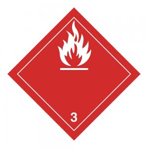 Product Image for 08010130 Dangerous Goods Class 3 Flammable Liquids 4  x 4 