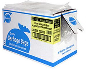 Product Image for 16000332 Garbage Bag Regular Duty Food Grade 20 X22  Clear