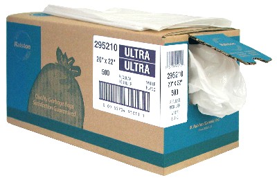 Product Image for 16000200 Garbage Bag Regard Regular Duty White 20 X22 