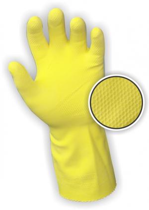 Product Image for 43060384 Glove 16ml Latex Cotton Flock LD Yellow Diamond Grip XL