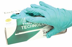 Product Image for 43060009 Glove 5ml Nitrile Powder Free XL Green Disposable TouchNTuff