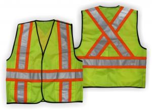 Product Image for 43990634 Safety Vest Traffic Hi-Viz Green 5 PT Tearaway L/XL