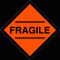 08000027.GIF Fragile 3 X3  Fluorescent Red